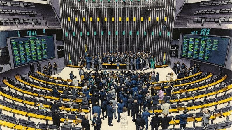 Sessão na Câmara dos Deputados (Foto: Reprodução)