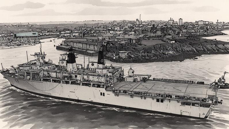 Navio da classe Albion, uma das opções de compra do Brasil (Foto: Reprodução)