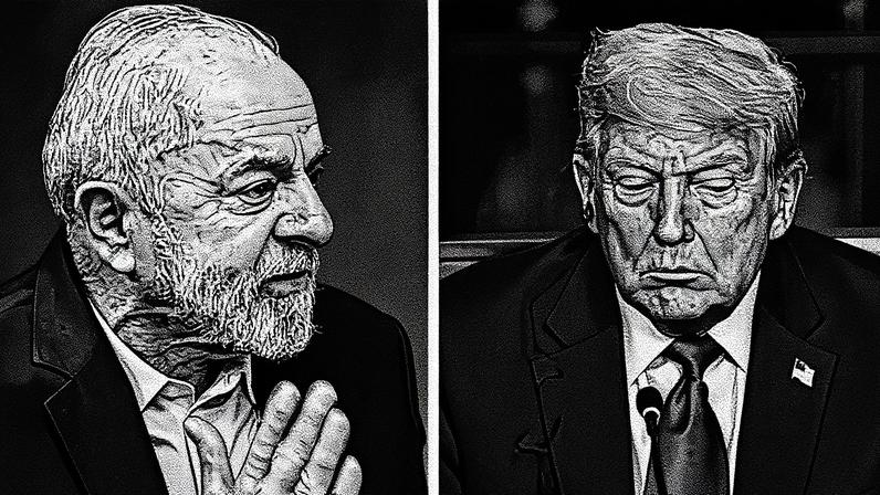 Lula e Donald Trump posam para foto em evento (Foto: Reprodução)