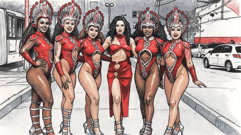 Passistas da Renascer de Jacarepaguá em desfile (Foto: Reprodução)