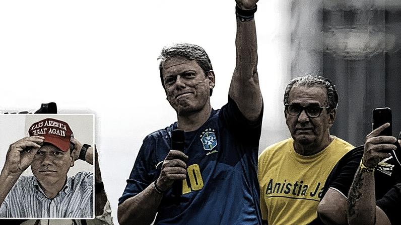 Governador paulista discursa em evento com a presença de Malafaia (Foto: Reprodução)