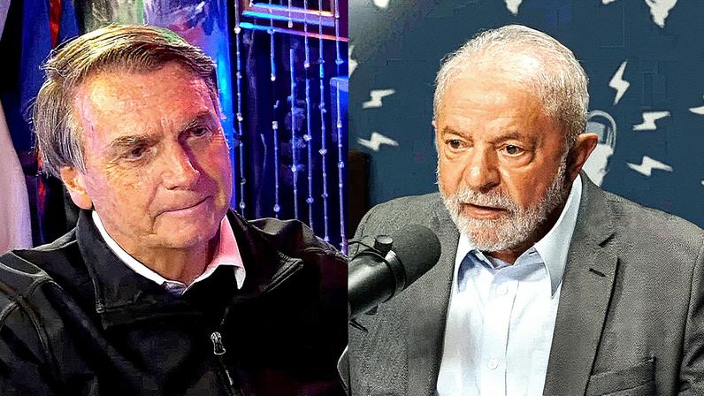 Montagem com foto de Jair Bolsonaro e Lula, frequentemente mencionados em post de desinformação (Foto: Reprodução)