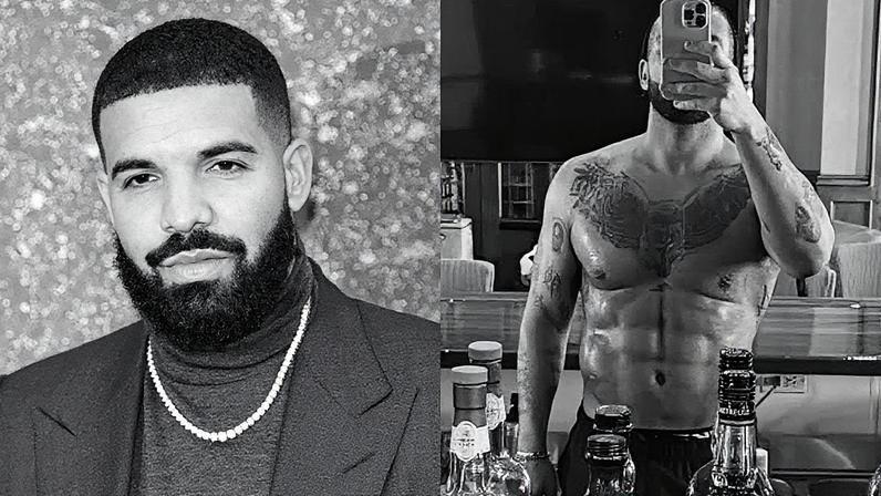 Althoff explica a Drake sobre teorias na internet relacionadas a uma possível lipoaspiração abdominal após uma foto viral (Foto: Reprodução)