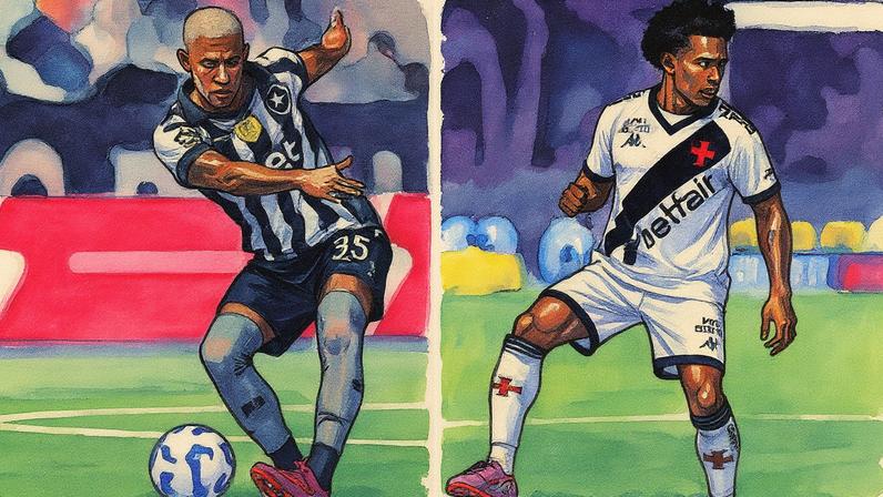 Danilo e Tchê Tchê, volantes de Botafogo e Vasco, posam para a foto (Foto: Reprodução)