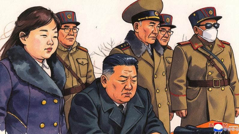 Kim Jong-un e sua filha Kim Ju-ae observam um exercício de lançamento de míssil simulando um ataque nuclear em Condado de Cheolsan, Província de Pyongan do Norte (Foto: Reprodução)