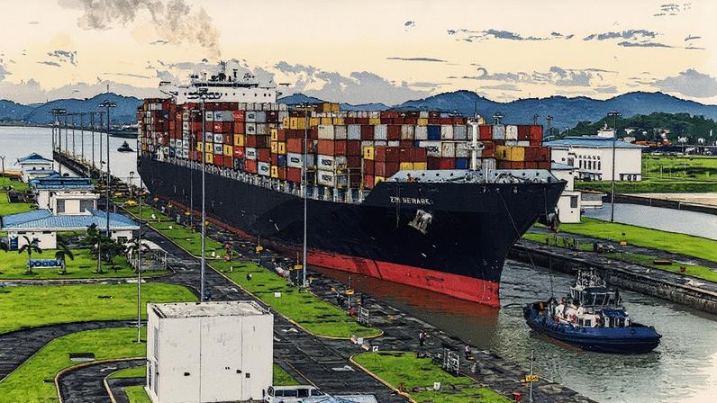 Navio de carga atravessa o Canal do Panamá, onde 13.000 embarcações passam anualmente (Foto: Reprodução)