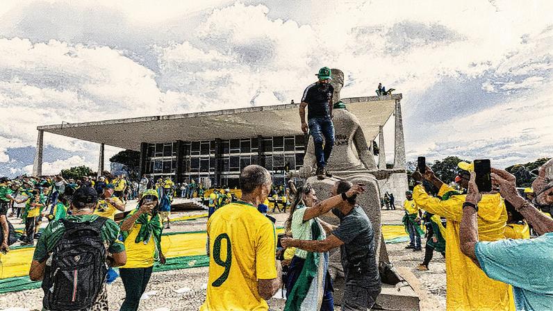 Bolsonaristas invadem a Praça dos Três Poderes e depredam prédios públicos (Foto: Reprodução)