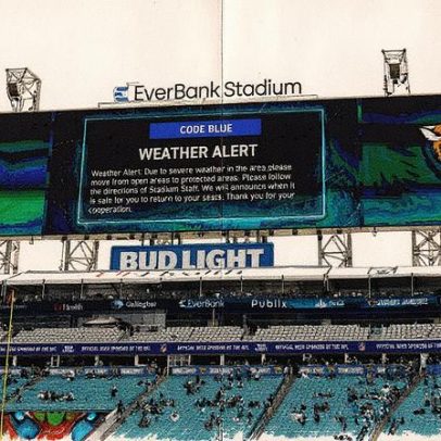 Partida entre Panthers e Jaguars é interrompida por mau tempo em Jacksonville