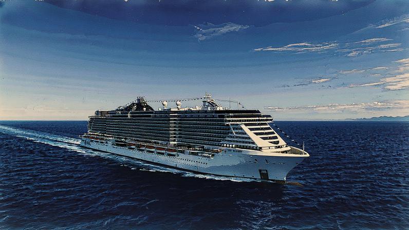 Navio de cruzeiro Seaview da MSC, utilizado como hospedagem na COP30 (Foto: Reprodução)