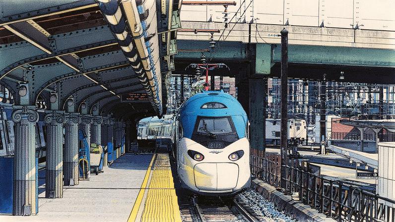 Trem da Amtrak em Washington, semelhante aos que operam na linha reinaugurada entre Louisiana, Mississippi e Alabama (Foto: Reprodução)