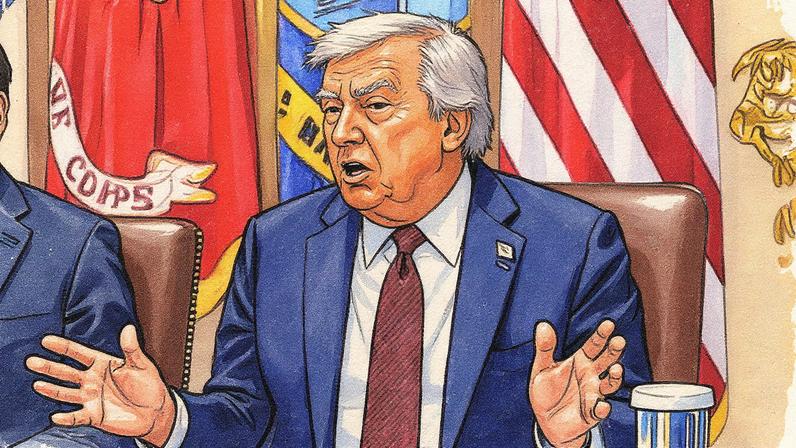Presidente dos EUA, Donald Trump, participa de reunião ministerial na Casa Branca (Foto: Reprodução)