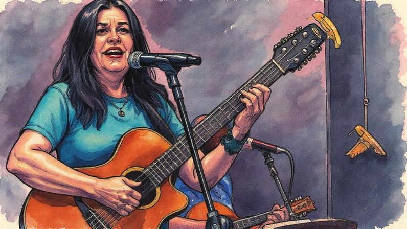 Bia Bedran se apresenta no EcoVilla RiHappy durante o evento 'Cantos da Mãe Natureza' (Foto: Reprodução)