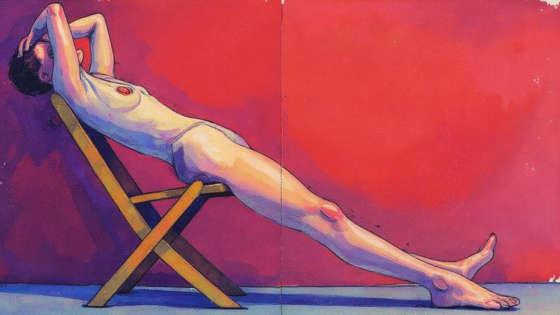 Pintura a óleo de Euan Uglow intitulada The Diagonal, datada de 1971-77 (Foto: Reprodução)