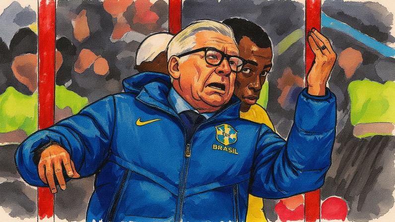Técnico da seleção brasileira, Carlo Ancelotti, em evento oficial (Foto: Reprodução)