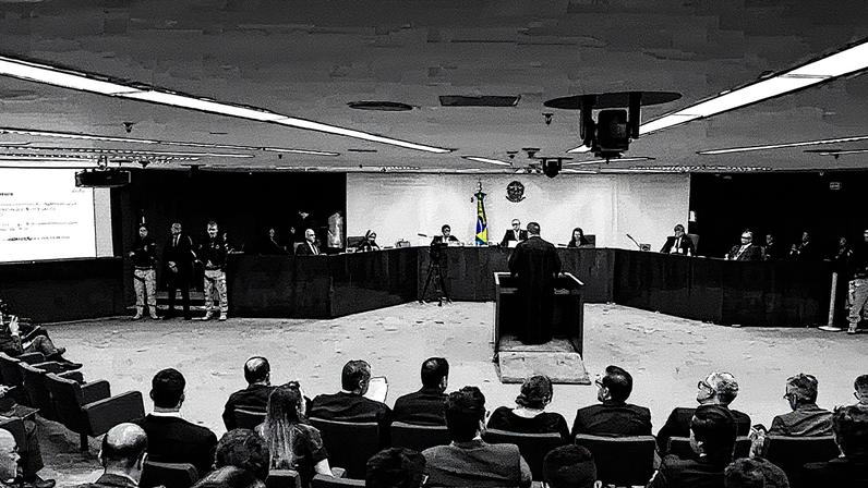 Julgamento de Bolsonaro e outros sete réus na Primeira Turma do STF (Foto: Reprodução)