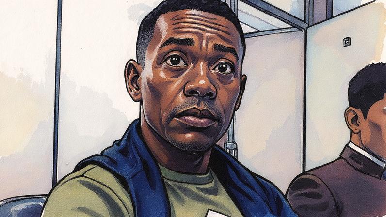 Robinho em audiência judicial antes de sua prisão em 2024 (Foto: Reprodução)