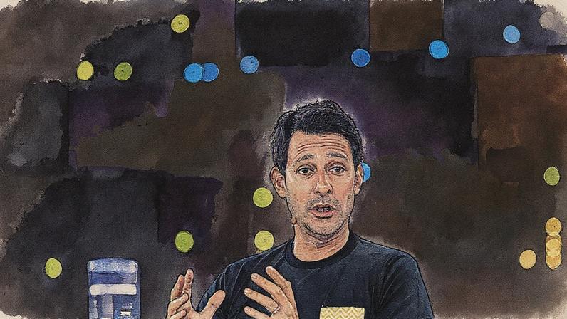 Ariel Szarfsztejn fala no palco do Mercado Libre Experience na Cidade do México (Foto: Reprodução)