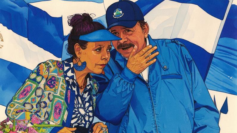 Rosario Murillo e Daniel Ortega posam para foto em evento em Managua, Nicaragua (Foto: Reprodução)