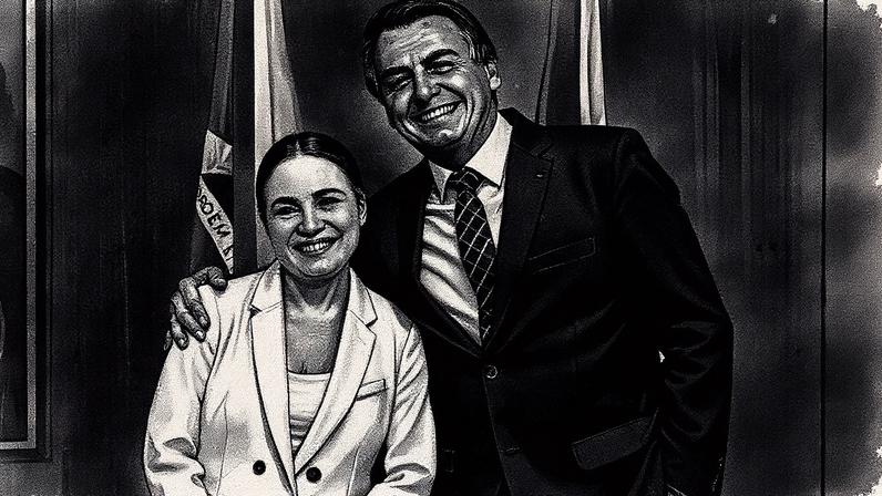 Regina Duarte e Jair Bolsonaro posam juntos em um evento (Foto: Reprodução)