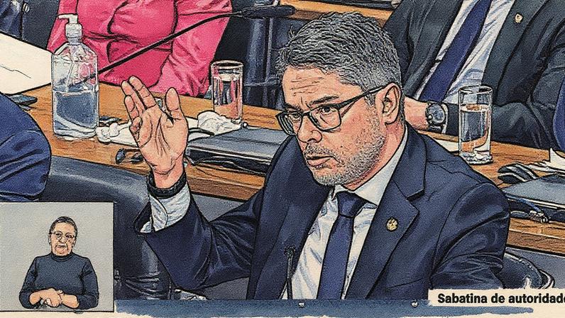 Senador Alessandro Vieira declara voto contrário à indicação de Dino (Foto: Reprodução)