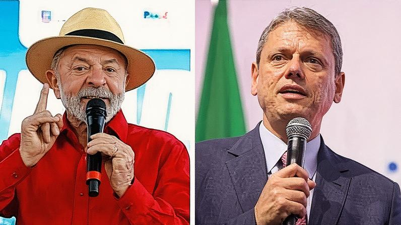 Eleições de 2026: pesquisa testa desempenho de Lula e Tarcísio (Foto: Reprodução)