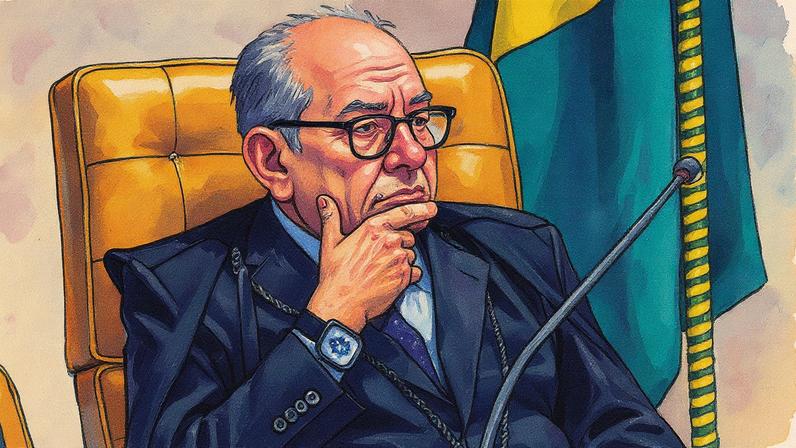 Ministro Gilmar Mendes durante sessão do STF (Foto: Reprodução)