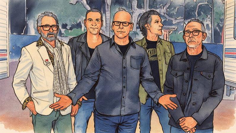 Bad Religion se apresenta em um palco, com os membros da banda tocando instrumentos e cantando para o público (Foto: Reprodução)