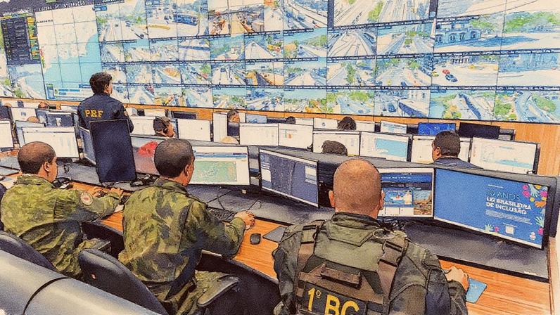 Policiais federais supervisionam reunião do Mercosul em local não especificado (Foto: Reprodução)
