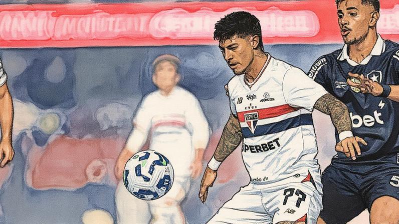 Emiliano Rigoni reestreia pelo São Paulo em partida contra o Botafogo no Morumbi (Foto: Reprodução)