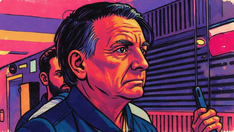 Ex-presidente Jair Bolsonaro na sede do PL (Foto: Reprodução)
