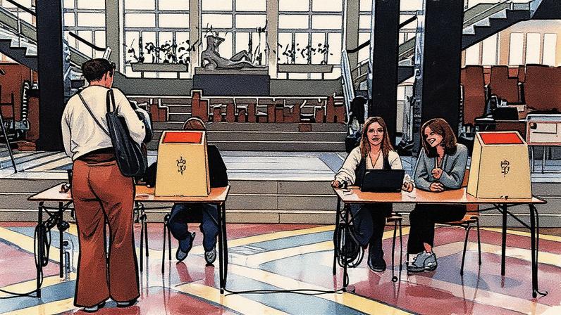 Colégio eleitoral em Oslo durante o dia (Foto: Reprodução)