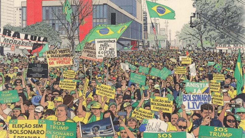 Manifestação do 7 de Setembro com participantes bolsonaristas na avenida Paulista em São Paulo (Foto: Reprodução)