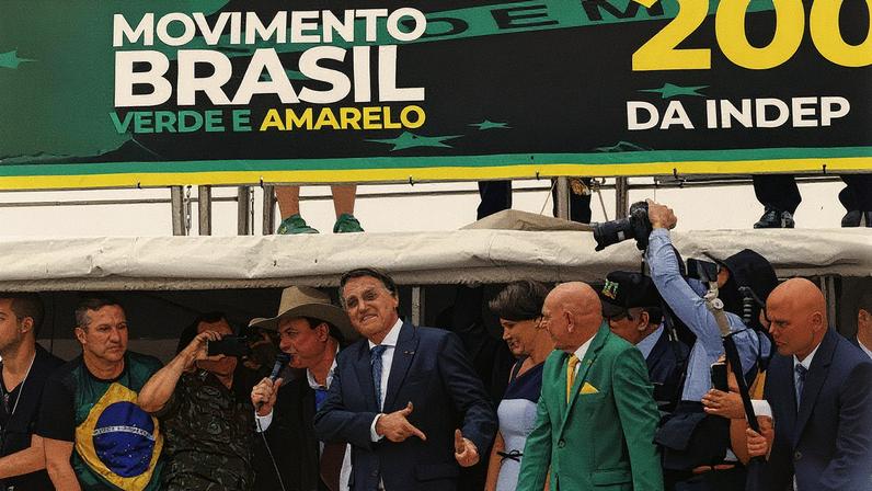 Bolsonaro discursa em manifestação no 7 de setembro em Brasília (Foto: Reprodução)