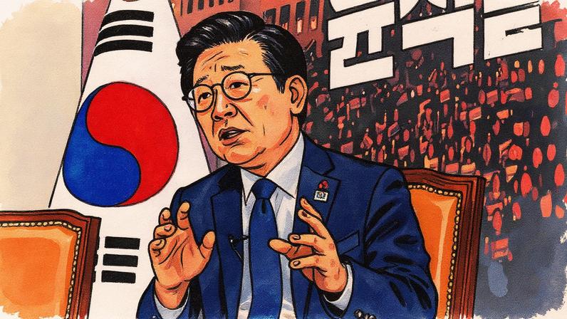 Presidente da Coreia do Sul, Lee Jae-myung, em evento público (Foto: Reprodução)