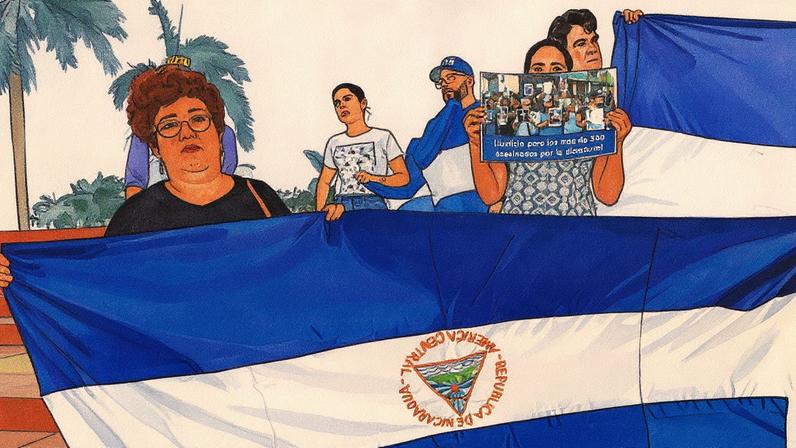 Familiares de presos políticos fazem protesto pedindo justiça por disidentes mortos sob custódia em Nicaragua (Foto: Reprodução)