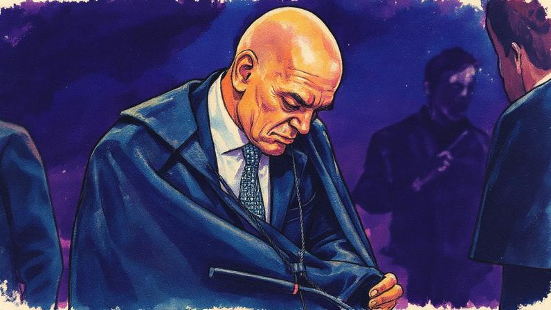 Ministro do STF Alexandre de Moraes durante o julgamento da trama golpista (Foto: Reprodução)