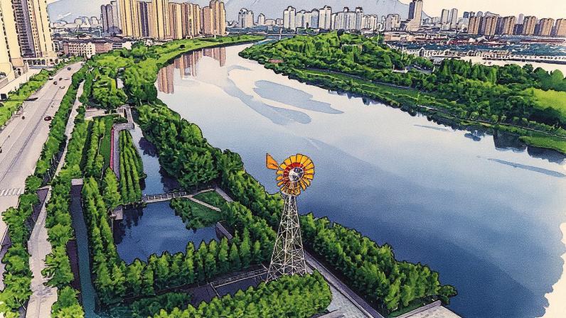 Projeto em Zhejiang representa a implementação da ideia de 'cidade-esponja' (Foto: Reprodução)