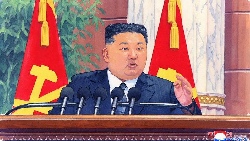 Kim Jong Un faz um discurso em um evento (Foto: Reprodução)