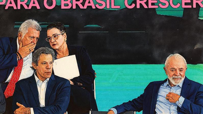 Presidente Luiz Inácio Lula da Silva e ministro da Fazenda, Fernando Haddad, durante lançamento do Plano Safra (Foto: Reprodução)