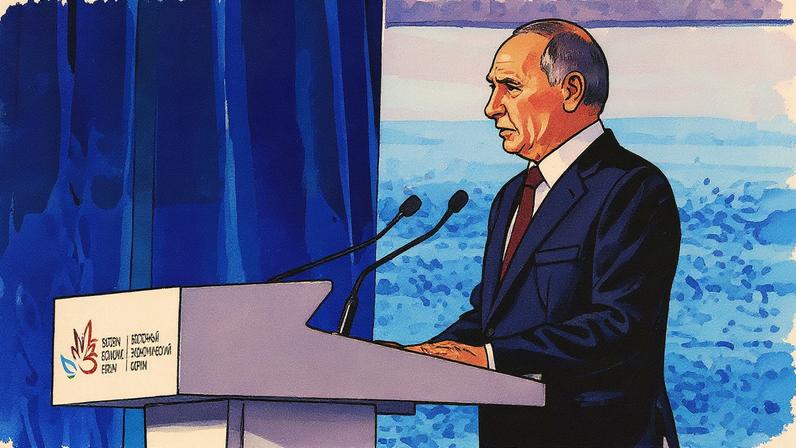 Presidente da Rússia, Vladimir Putin, durante evento econômico em Vladivostok (Foto: Reprodução)