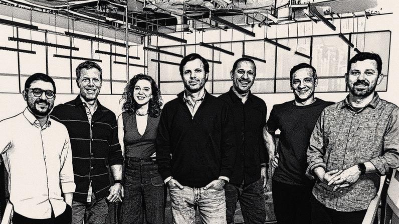 Gabriel Benevides, Benjamin Gleason, Juliana Strohl, Gonzalo Parejo, Raphael Godoy, Rodrigo Perenha e Guto Fragoso estão juntos em uma imagem (Foto: Reprodução)