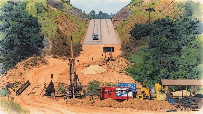 Caminhonete trafega na BR-230, em construção, próximo a Ruropolis, Brasil (Foto: Reprodução)