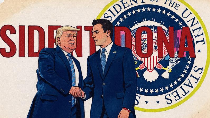 Presidente dos EUA cumprimenta influenciador em evento para jovens conservadores (Foto: Reprodução)