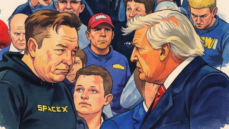 Elon Musk e Donald Trump posam para foto em evento (Foto: Reprodução)