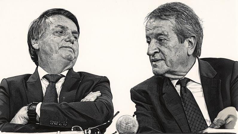 Ex-presidente Jair Bolsonaro e presidente do PL, Valdemar Costa Neto, posam para foto (Foto: Reprodução)