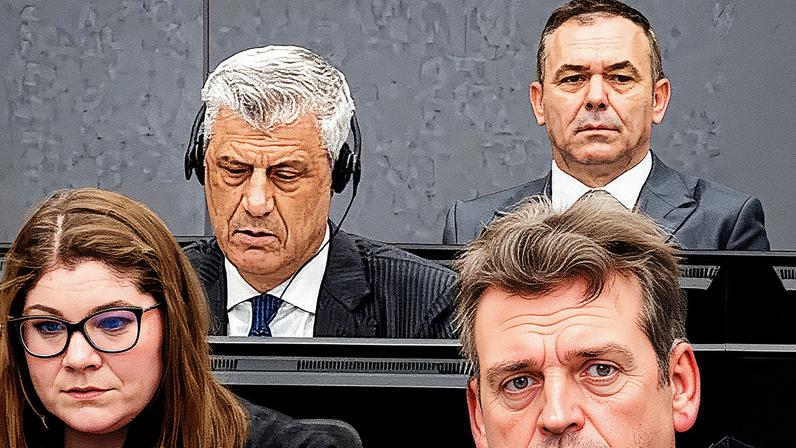 Ex-presidente de Kosovo Hashim Thaci comparece ao seu julgamento por crimes de guerra em La Haya, Países Baixos (Foto: Reprodução)