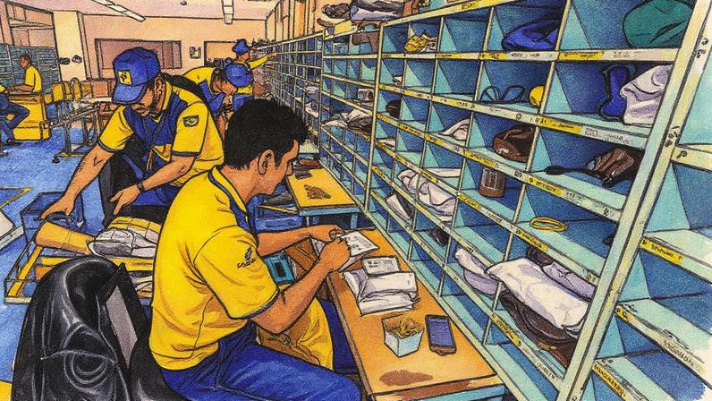 Funcionários dos Correios atendem em um posto de atendimento (Foto: Reprodução)