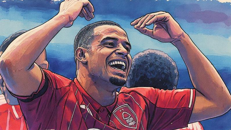 Jogador do Nottingham Forest comemora gol durante partida contra o Brentford (Foto: Reprodução)