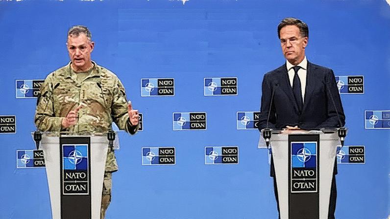 Secretário geral da OTAN, Mark Rutte, e comandante do comando para Europa, Alexus Grynkewich, em evento oficial (Foto: Reprodução)