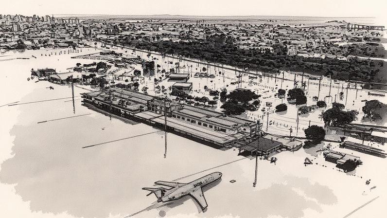 Inundação em Porto Alegre, Brasil, em maio de 2024 (Foto: Reprodução)